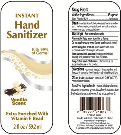 Image Of Bottle Label (Vanilla Scent)